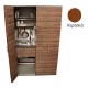Πολυκουζίνα mini kitchen 125cm απόχρωση ξύλου κερασιάς με αριστερή γούρνα και μεγάλες πόρτες για φοιτιτικά studios, γραφεία &καταλύματα