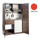 Πολυκουζίνα mini kitchen 125cm απόχρωση κόκκινη με αριστερή γούρνα και μεγάλες πόρτες για φοιτιτικά studios, γραφεία &καταλύματα