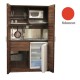 Πολυκουζίνα mini kitchen 125cm απόχρωση κόκκινη με αριστερή γούρνα και μεγάλες πόρτες για φοιτιτικά studios, γραφεία &καταλύματα
