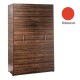 Πολυκουζίνα mini kitchen 125cm απόχρωση κόκκινη με αριστερή γούρνα και μεγάλες πόρτες για φοιτιτικά studios, γραφεία &καταλύματα