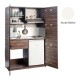 Πολυκουζίνα mini kitchen 125cm απόχρωση λευκή με αριστερή γούρνα και μεγάλες πόρτες για φοιτιτικά studios, γραφεία &καταλύματα