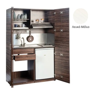 Πολυκουζίνα mini kitchen 125cm απόχρωση λευκή με αριστερή γούρνα και μεγάλες πόρτες για φοιτιτικά studios, γραφεία &καταλύματα Πολυκουζίνα mini kitchen 125cm απόχρωση λευκή με αριστερή γούρνα και μεγάλες πόρτες για φοιτιτικά studios, γραφεία &καταλύματα