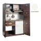 Πολυκουζίνα mini kitchen 125cm απόχρωση λευκή με αριστερή γούρνα και μεγάλες πόρτες για φοιτιτικά studios, γραφεία &καταλύματα