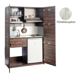 Πολυκουζίνα mini kitchen 125cm απόχρωση πεπαλαιωμένου ξύλου με αριστερή γούρνα και μεγάλες πόρτες για φοιτιτικά studios, γραφεία &καταλύματα Πολυκουζίνα mini kitchen 125cm απόχρωση πεπαλαιωμένου ξύλου με αριστερή γούρνα και μεγάλες πόρτες για φοιτιτικά studios, γραφεία &καταλύματα
