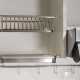 Πολυκουζίνα mini kitchen 125cm με πατάρι & αριστερή γούρνα απόχρωση κόκκινη για ξενώνες, γραφεία & φοιτητικά studio