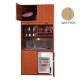 Πολυκουζίνα mini kitchen 125cm με πατάρι & αριστερή γούρνα απόχρωση δρυς ρόζοι για ξενώνες, γραφεία & φοιτητικά studio