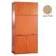 Πολυκουζίνα mini kitchen 125cm με πατάρι & αριστερή γούρνα απόχρωση δρυς ρόζοι για ξενώνες, γραφεία & φοιτητικά studio