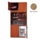 Πολυκουζίνα mini kitchen 125cm με πατάρι & αριστερή γούρνα απόχρωση δρυς sychro για ξενώνες, γραφεία & φοιτητικά studio