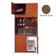 Πολυκουζίνα mini kitchen 125cm με πατάρι & αριστερή γούρνα απόχρωση καρυδιάς για ξενώνες, γραφεία & φοιτητικά studio