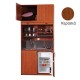 Πολυκουζίνα mini kitchen 125cm με πατάρι & αριστερή γούρνα απόχρωση κερασιάς για ξενώνες, γραφεία & φοιτητικά studio