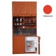 Πολυκουζίνα mini kitchen 125cm με πατάρι & αριστερή γούρνα απόχρωση κόκκινη για ξενώνες, γραφεία & φοιτητικά studio