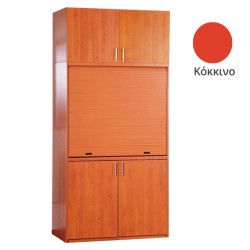 Πολυκουζίνα mini kitchen 125cm με πατάρι & αριστερή γούρνα απόχρωση κόκκινη για ξενώνες, γραφεία & φοιτητικά studio