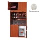 Πολυκουζίνα mini kitchen 125cm με πατάρι & αριστερή γούρνα απόχρωση πεπαλαιωμένου για ξενώνες, γραφεία & studio