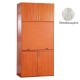Πολυκουζίνα mini kitchen 125cm με πατάρι & αριστερή γούρνα απόχρωση πεπαλαιωμένου για ξενώνες, γραφεία & studio