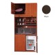 Πολυκουζίνα mini kitchen 125cm με πατάρι & αριστερή γούρνα απόχρωση βέγγε για ξενώνες, γραφεία & φοιτητικά studio