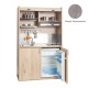 Πολυκουζίνα mini kitchen 125cm απόχρωση πατητή τσιμεντοκονία με αριστερή γούρνα για ξενώνες, γραφεία & φοιτητικά studio