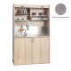 Πολυκουζίνα mini kitchen 125cm απόχρωση πατητή τσιμεντοκονία με αριστερή γούρνα για ξενώνες, γραφεία & φοιτητικά studio