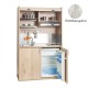 Πολυκουζίνα mini kitchen 125cm απόχρωση πεπαλαιωμένου με αριστερή γούρνα για ξενώνες, γραφεία & φοιτητικά studio