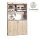 Πολυκουζίνα mini kitchen 125cm απόχρωση πεπαλαιωμένου με αριστερή γούρνα για ξενώνες, γραφεία & φοιτητικά studio
