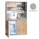 Πολυκουζίνα mini kitchen 125cm απόχρωση γκρι με δεξιά γούρνα και πορτάκια για ξενώνες, γραφεία & φοιτητικά studio