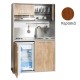 Πολυκουζίνα mini kitchen 125cm απόχρωση κερασιάς με δεξιά γούρνα και πορτάκια για ξενώνες, γραφεία & φοιτητικά studio