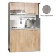 Πολυκουζίνα mini kitchen 125cm απόχρωση πατητή τσιμεντοκονία με δεξιά γούρνα και πορτάκια για ξενώνες, γραφεία & φοιτητικά studio