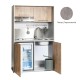 Πολυκουζίνα mini kitchen 125cm απόχρωση πατητή τσιμεντοκονία με δεξιά γούρνα και πορτάκια για ξενώνες, γραφεία & φοιτητικά studio