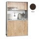 Πολυκουζίνα mini kitchen 125cm απόχρωση βέγγε με δεξιά γούρνα και πορτάκια για ξενώνες, γραφεία & φοιτητικά studio