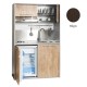 Πολυκουζίνα mini kitchen 125cm απόχρωση βέγγε με δεξιά γούρνα και πορτάκια για ξενώνες, γραφεία & φοιτητικά studio