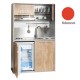 Πολυκουζίνα mini kitchen 125cm απόχρωση κόκκινη με δεξιά γούρνα και πορτάκια για ξενώνες, γραφεία & φοιτητικά studio