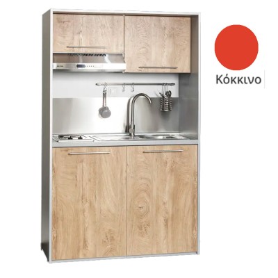 Πολυκουζίνα mini kitchen 125cm απόχρωση κόκκινη με δεξιά γούρνα και πορτάκια για ξενώνες, γραφεία & φοιτητικά studio Πολυκουζίνα mini kitchen 125cm απόχρωση κόκκινη με δεξιά γούρνα και πορτάκια για ξενώνες, γραφεία & φοιτητικά studio