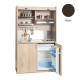 Πολυκουζίνα mini kitchen 125cm απόχρωση βέγγε με αριστερή γούρνα για ξενώνες, γραφεία & φοιτητικά studio