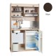 Πολυκουζίνα mini kitchen 125cm απόχρωση βέγγε με αριστερή γούρνα για ξενώνες, γραφεία & φοιτητικά studio