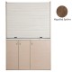 Πολυκουζίνα mini kitchen 140cm απόχρωση καρυδιάς με δεξιά γούρνα για ξενώνες, γραφεία & φοιτητικά studio