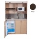Πολυκουζίνα mini kitchen 140cm απόχρωση βέγγε με δεξιά γούρνα για ξενώνες, γραφεία & φοιτητικά studio