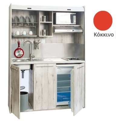 Πολυκουζίνα mini kitchen 160cm απόχρωση κόκκινη για ξενώνες, γραφεία & φοιτητικά studio Πολυκουζίνα mini kitchen 160cm απόχρωση κόκκινη για ξενώνες, γραφεία & φοιτητικά studio