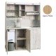 Πολυκουζίνα mini kitchen 160cm απόχρωση δρυς ρόζοι για ξενώνες, γραφεία & φοιτητικά studio Πολυκουζίνα mini kitchen 160cm απόχρωση δρυς ρόζοι για ξενώνες, γραφεία & φοιτητικά studio