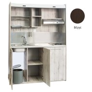 Πολυκουζίνα mini kitchen 160cm απόχρωση βέγγε για ξενώνες, γραφεία & φοιτητικά studio