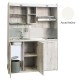 Πολυκουζίνα mini kitchen 160cm απόχρωση λευκή για ξενώνες, γραφεία & φοιτητικά studio