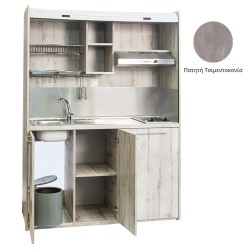 Πολυκουζίνα mini kitchen 160cm απόχρωση πατητή τσιμεντοκονία για ξενώνες, γραφεία & φοιτητικά studio