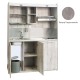 Πολυκουζίνα mini kitchen 160cm απόχρωση πατητή τσιμεντοκονία για ξενώνες, γραφεία & φοιτητικά studio Πολυκουζίνα mini kitchen 160cm απόχρωση πατητή τσιμεντοκονία για ξενώνες, γραφεία & φοιτητικά studio