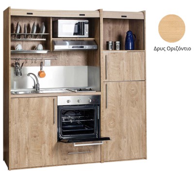 Πολυκουζίνα mini kitchen 190cm με μεγάλο ψυγείο & μεγάλο φούρνο απόχρωση δρυς για γραφεία, studios & καταλύματα airbnb Πολυκουζίνα mini kitchen 190cm με μεγάλο ψυγείο & μεγάλο φούρνο απόχρωση δρυς για γραφεία, studios & καταλύματα airbnb