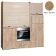 Πολυκουζίνα mini kitchen 190cm με μεγάλο ψυγείο & μεγάλο φούρνο απόχρωση δρυς sychro για γραφεία, studios & καταλύματα airbnb