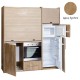 Πολυκουζίνα mini kitchen 190cm με μεγάλο ψυγείο & μεγάλο φούρνο απόχρωση δρυς sychro για γραφεία, studios & καταλύματα airbnb