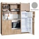 Πολυκουζίνα mini kitchen 190cm με μεγάλο ψυγείο & μεγάλο φούρνο απόχρωση γκρι για γραφεία, studios & καταλύματα airbnb