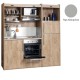 Πολυκουζίνα mini kitchen 190cm με μεγάλο ψυγείο & μεγάλο φούρνο απόχρωση γκρι για γραφεία, studios & καταλύματα airbnb