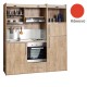 Πολυκουζίνα mini kitchen 190cm με μεγάλο ψυγείο & μεγάλο φούρνο απόχρωση κόκκινη για γραφεία, studios & καταλύματα airbnb
