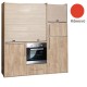 Πολυκουζίνα mini kitchen 190cm με μεγάλο ψυγείο & μεγάλο φούρνο απόχρωση κόκκινη για γραφεία, studios & καταλύματα airbnb
