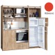Πολυκουζίνα mini kitchen 190cm με μεγάλο ψυγείο & μεγάλο φούρνο απόχρωση κόκκινη για γραφεία, studios & καταλύματα airbnb