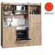Πολυκουζίνα mini kitchen 190cm με μεγάλο ψυγείο & μεγάλο φούρνο απόχρωση κόκκινη για γραφεία, studios & καταλύματα airbnb